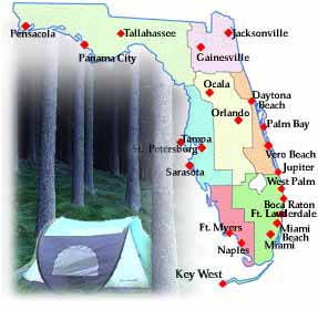 florida rv camping sites map campground campgrounds camp