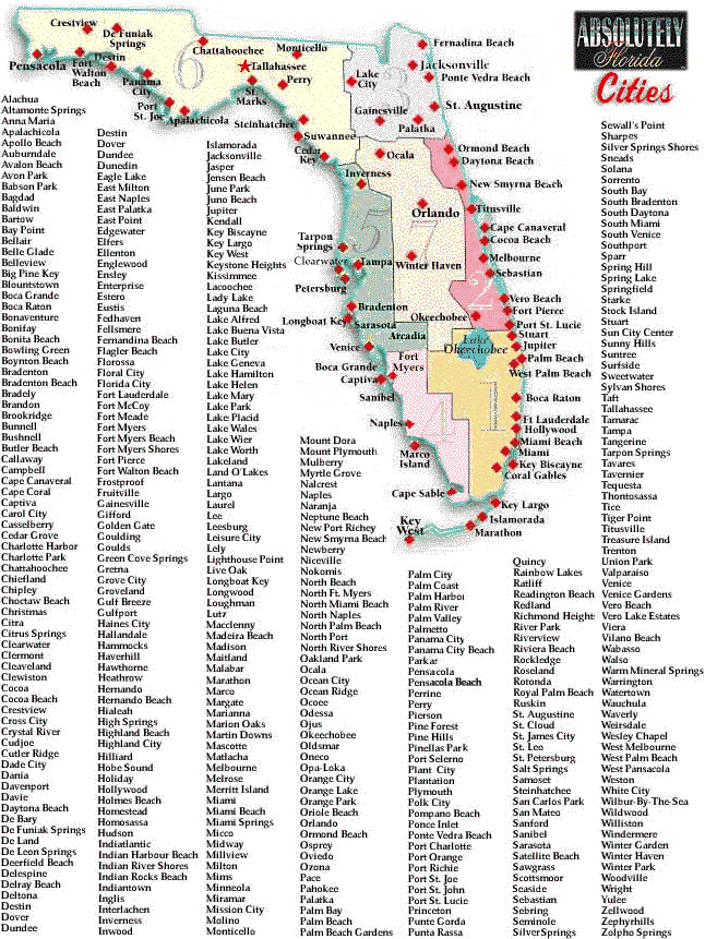 Alphabetical list of Florida Cities