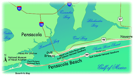 Pensacola Beach Gulf Breeze Map And Links Absolutely Florida