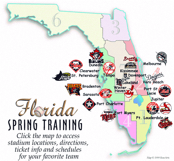 Spring Training In Florida Map World Map